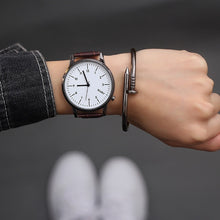 Load image into Gallery viewer, Couple Watches 2019 New Fashion Leather Lover&#39;s Watches Simple Couple Watch Gifts  for Men Women Clock Pareja Pair watch only