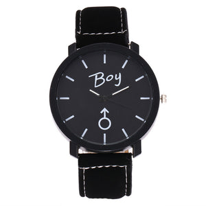 2019 Lover's Wristwatch Simple Stylish Couple Watch Luxury Girl and Boy Leather Quartz Clock Lovers Watch For Men Women A40