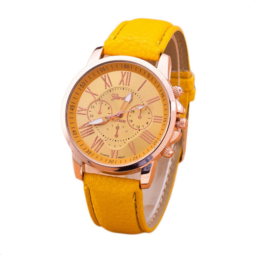 OUTAD Fashion Women Brand Lover's Casual Stylish Romen Numerals Faux Leather Quartz Watch Montre Watches Relojes Mujer feminino